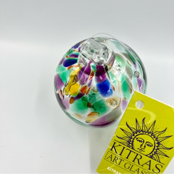 Kitras Art Glass Tree Ornament Hand Blown Hanging Ball Globe Sphere 3” Decor - Picture 5 of 12